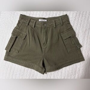 Angel Kiss Women's Olive Cargo Utility Shorts